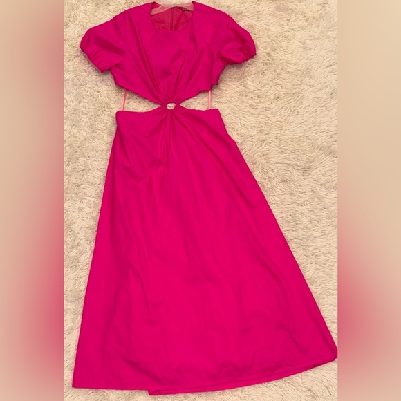 NEW Staud Calypso Cutout maxi Dress Bougainvillea Pink sz XL - Picture 5 of 10